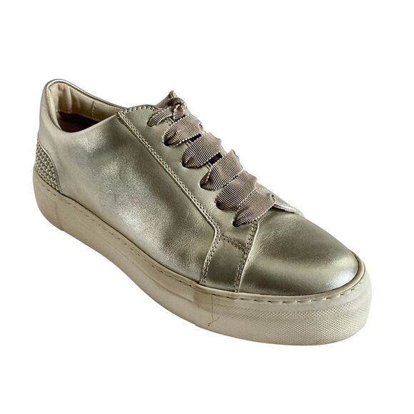 AGL Attilio Giusti Lembrodi Leather Platform Sneaker Faux Pearl Embellished 39.5 - Picture 1 of 12